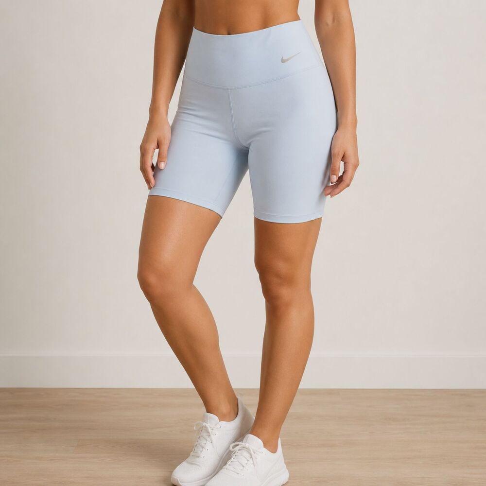 Nike Zenvy Biker Shorts Womens Small Blue Gentle Support High Waist 8"